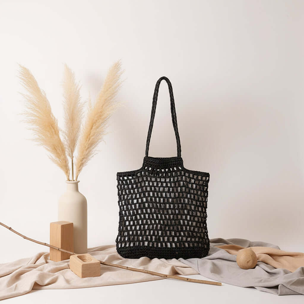 Hollow Out Straw Beach Bag Vacation Beach Bag Shoulder Bag