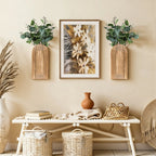 Ivydale 2 Pack Wooden Wall Vases with Fake Plants, Wall Hanging Planters Boho Modern Farmhouse Indoor for Narrow Spaces Entryway Bathroom Home Office Decoration, Brown
