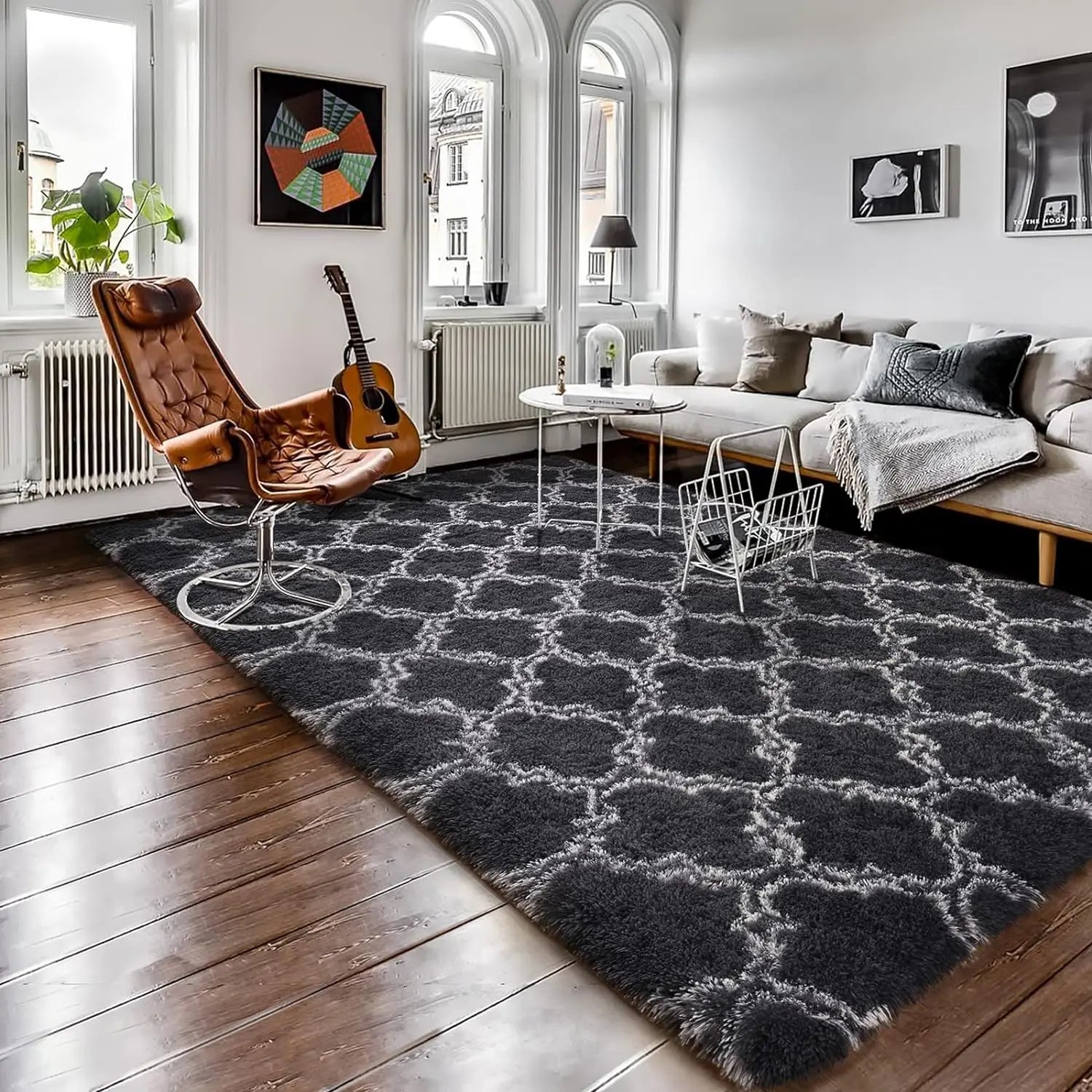Plush Floor Mat, Decorative Area Rug, Modern Floor Carpet for Living Room, Bedroom & Home Decor, Soft-Thick Rugs, Fluffy Rugs for Room Decor, Furry Floor Rugs, Modern Shaggy Rug #GLOBAL PICKS