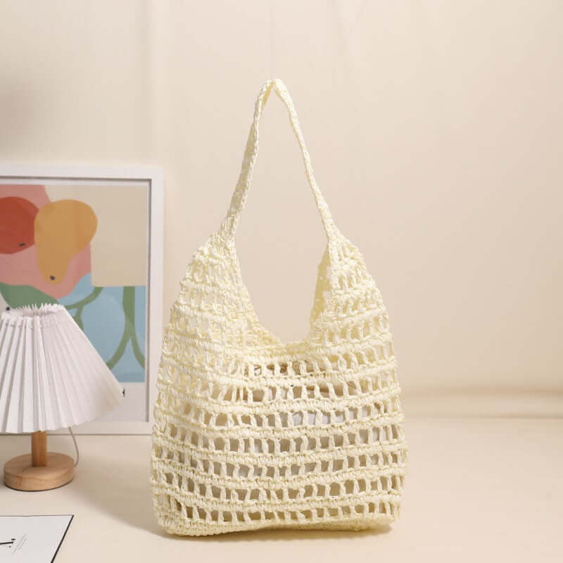 Large Capacity Straw Beach Bag Seaside Vacation French Straw Bag