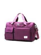 Women'S Fashion Large Capacity Travel Bag, Solid Color Letter Patch Zipper Pocket Travel Bag, Casual Lightweight Travel Bag for Gym & Short Business Trips, Durable Travel Duffels, Gym Bag, Travel Duffle Bag