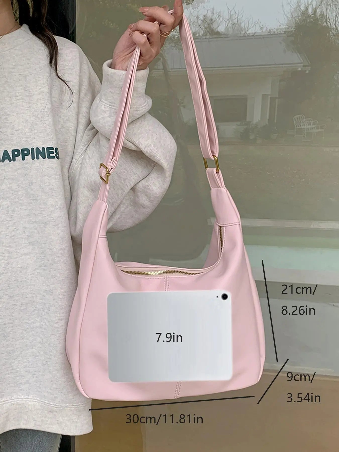 Women'S Solid Color Shoulder Bag, Back to School, Fashion Bags, Fashionable Large Capacity Crossbody Bag for Daily Used, Casual Trendy Versatile High-Quality Daily Commuting Bag, Hobo Shoulder Bag, Crossbody Shoulder Handbag, Daily Commuter Bag