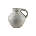 Serene Spaces Living Gray Ceramic Jug Vase 10.5 Diameter & 10.5 Tall Vintage Pitcher Design Stone like Texture Exotic Vase for Long Stemmed Flowers
