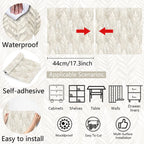 Beige Plant Pattern Peel and Stick Self-Adhesive Wallpaper - Waterproof Removable Oil-Proof | Easy to Cut Self-Adhesive Wall Sticker for Living Room, Kitchen & Bedroom Modern Decor Floral Wallpaper Peel and Stick