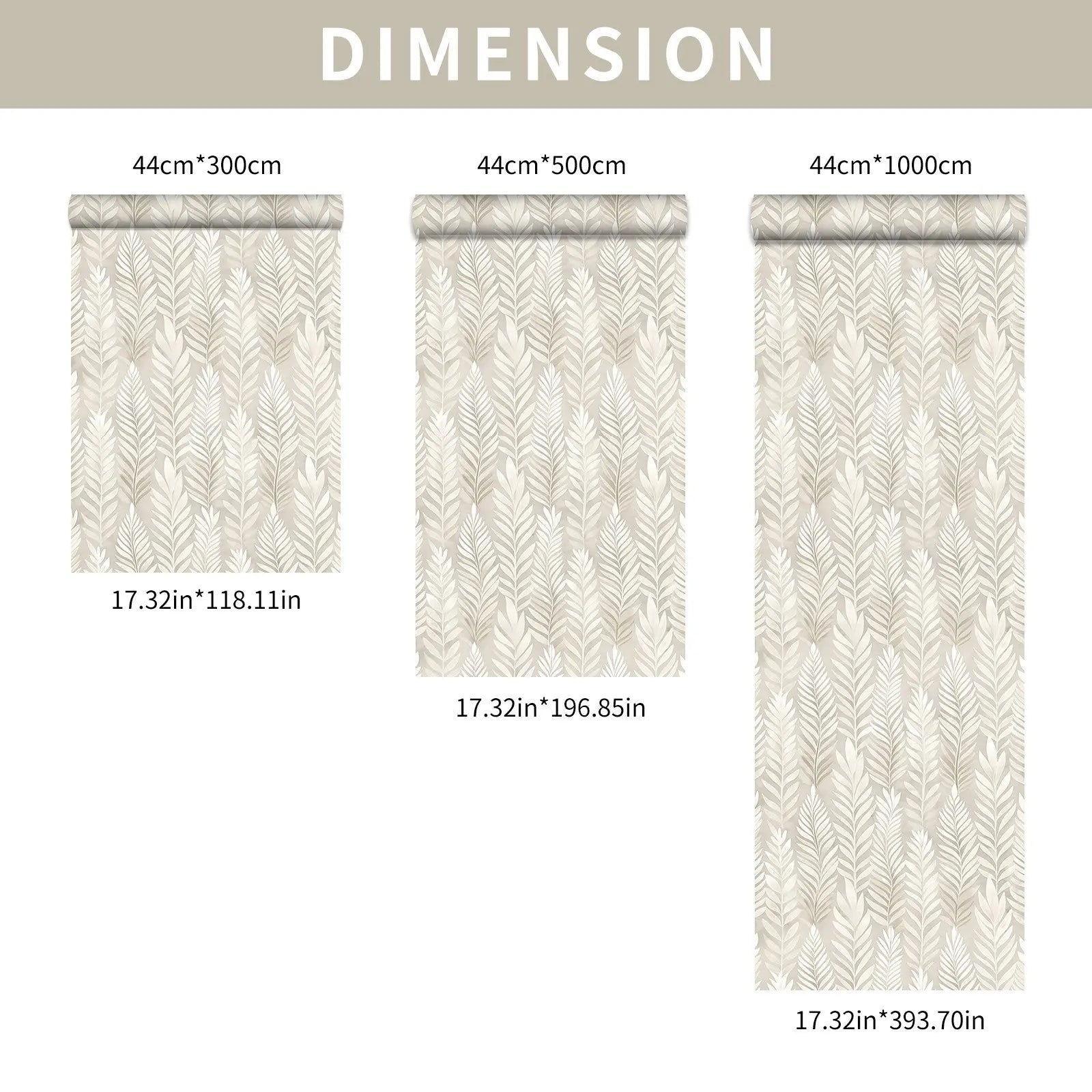 Beige Plant Pattern Peel and Stick Self-Adhesive Wallpaper - Waterproof Removable Oil-Proof | Easy to Cut Self-Adhesive Wall Sticker for Living Room, Kitchen & Bedroom Modern Decor Floral Wallpaper Peel and Stick