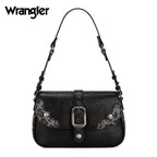 Wrangler Shoulder Bag for Women Leopard Hobo Purse Underarm Handbag with Buckle, Studs & Crossbody Strap