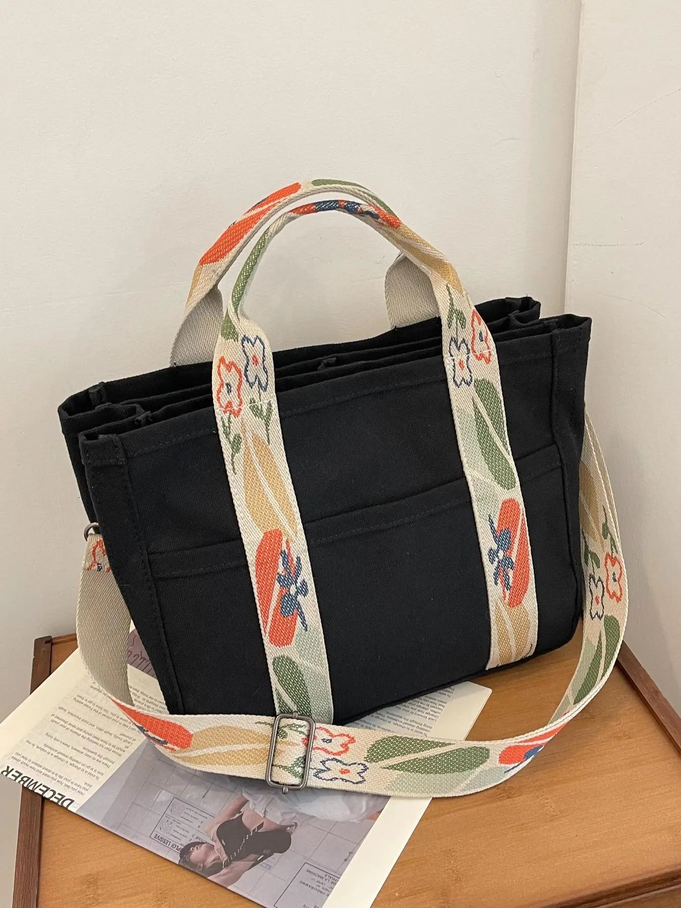 2024 Women'S Solid Color Canvas Tote Bag for School with Removable Bottom Compartment, Large Capacity Oversize Trendy Shoulder Bag for College