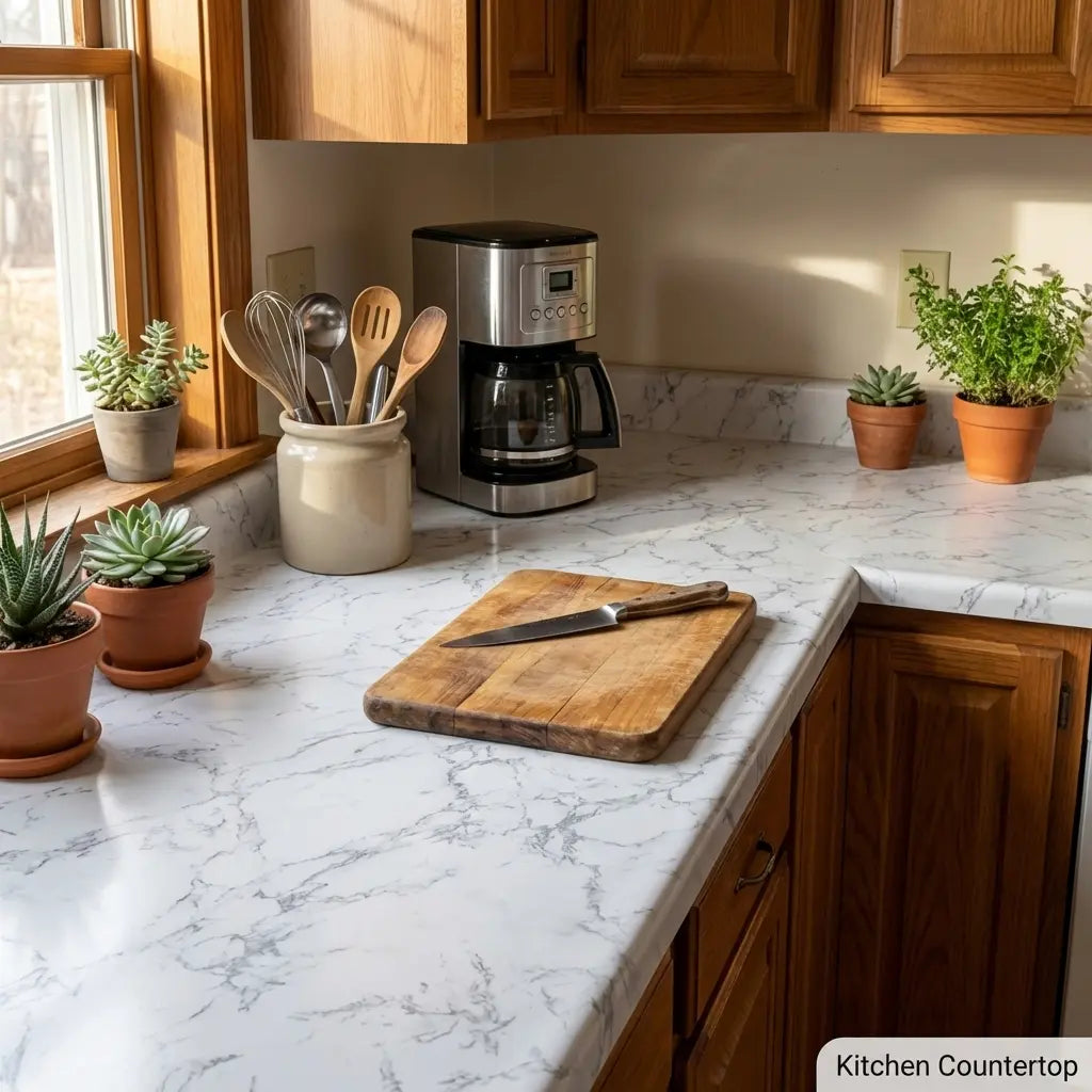 23.62In*393.7In/23.6In*196.8In Marble Peel-And-Stick Countertop Contact Paper, Self-Adhesive Waterproof Oil-Proof PET Stickers for Kitchen Cabinets, Heat-Resistant Thick Peel-And-Stick Furniture Stickers for Door Renovation, Stick-On Furniture Stickers