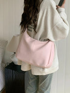 Women'S Solid Color Shoulder Bag, Back to School, Fashion Bags, Fashionable Large Capacity Crossbody Bag for Daily Used, Casual Trendy Versatile High-Quality Daily Commuting Bag, Hobo Shoulder Bag, Crossbody Shoulder Handbag, Daily Commuter Bag