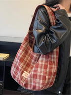 Retro Plaid Underarm Bag, Spring/Summer Textile Shoulder Bag, Crossbody Tote Bag, Casual Fashion Bag, Multi-Color Versatile Casual Large Capacity Bag, Suitable for Dates, Commuting, Shopping, and Compatible with Everyday Accessories