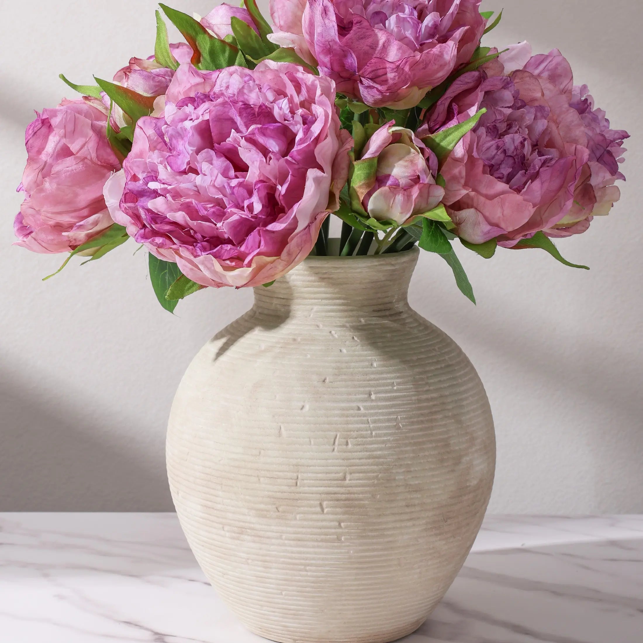Ivydale Ceramic Flower Vase Home Decor, 7.4 in Farmhouse Table Vases Rustic Vintage Living Room Kitchen Bedroom Decoration Pottery Decorative Vases for Flowers House Shelf Office Desk Dining Entryway, Retro