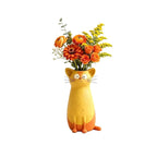Exquisite and Quirky Little Cat Vase Home Desk Resin Decorative Piece Unique Design for Home Office Settings Lightweight Durable Material Whimsical Decor Swan Flower Arrangement White