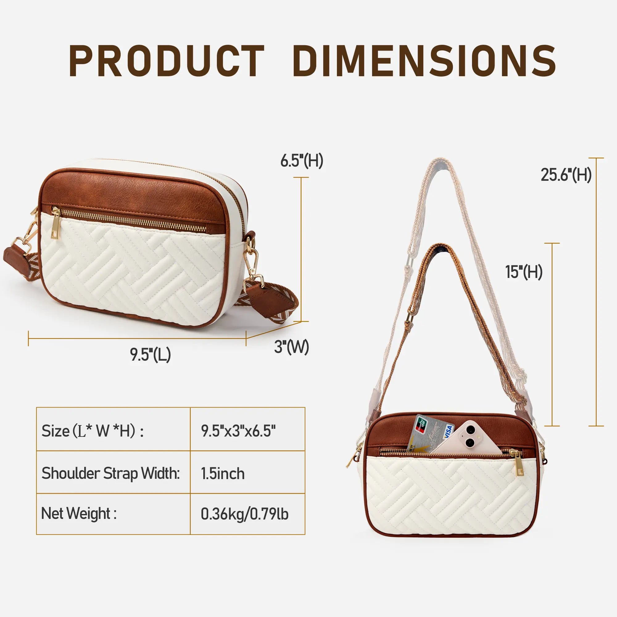 KALIDI Trendy Quilted Crossbody Bag for Women | Lightweight Vegan Leather Shoulder Purse with Adjustable Strap for Travel & Everyday Use