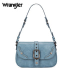 Wrangler Shoulder Bag for Women Leopard Hobo Purse Underarm Handbag with Buckle, Studs & Crossbody Strap