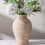 Ivydale Ceramic Flower Vase Home Decor, 7.4 in Farmhouse Table Vases Rustic Vintage Living Room Kitchen Bedroom Decoration Pottery Decorative Vases for Flowers House Shelf Office Desk Dining Entryway, Retro