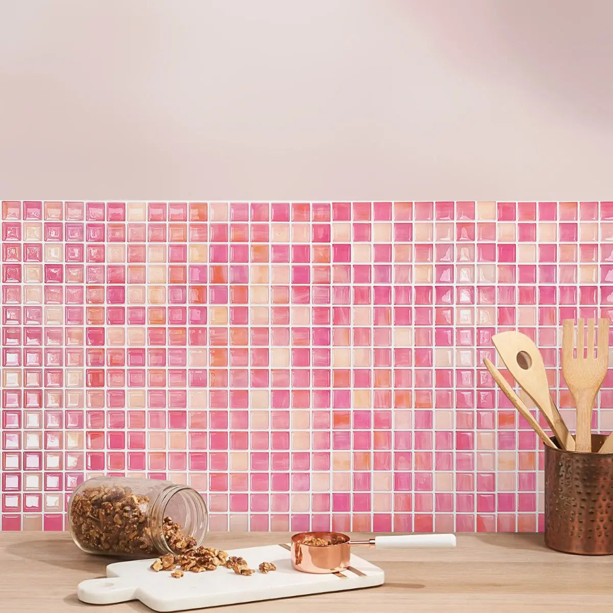 Fancytiles 5 Sheets Peel and Stick Backsplash, Premium Self Adhesive Wall Tiles Peel and Stick -11.8" X 11.8" for Bathroom, Fireplace, RV, Kitchen