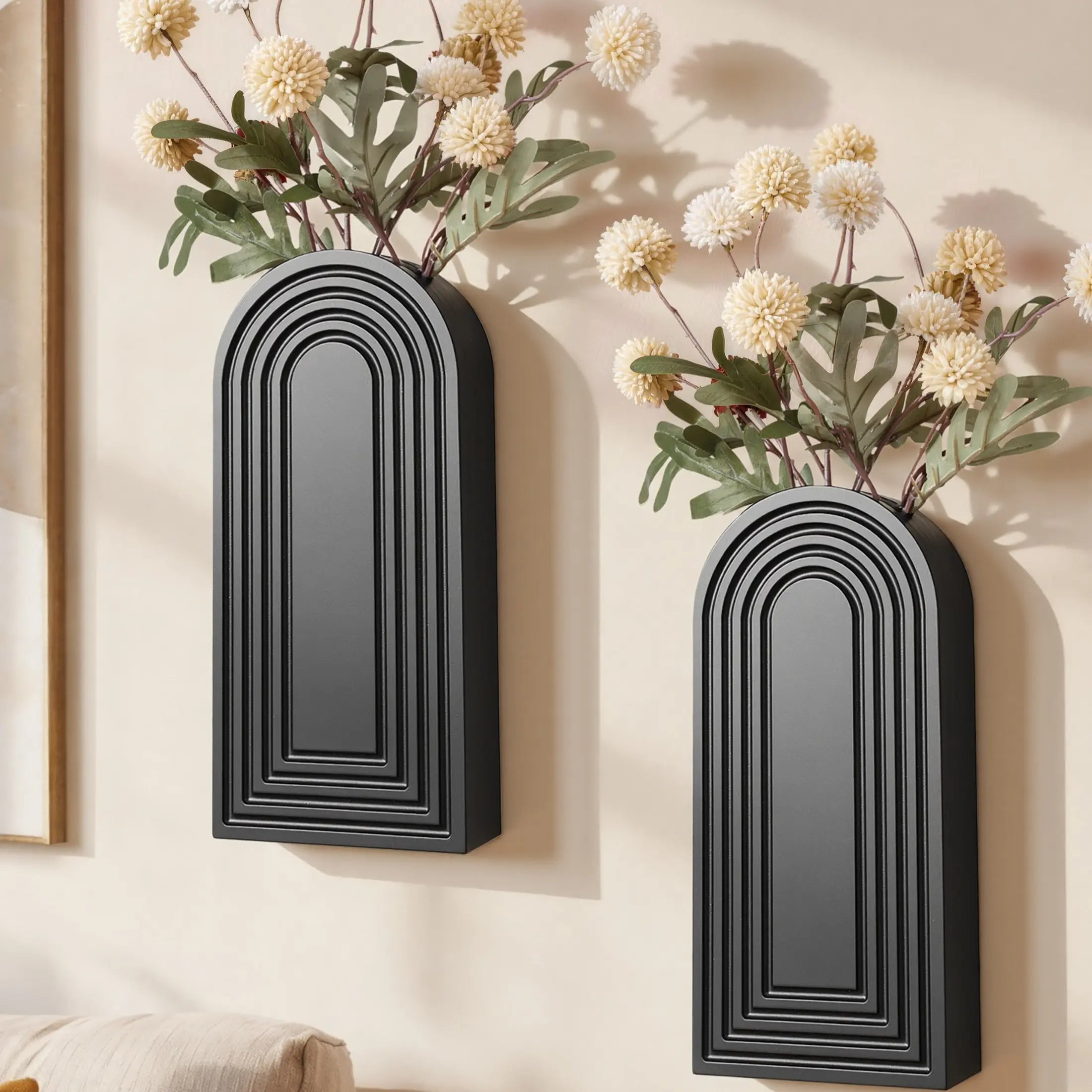 Ivydale Wooden Wall Vase Set of 2, Wall Hanging Planter Modern Farmhouse Wall Decor for Boho Wall Decor for Indoor Entryway Hallway Bathroom Living Room Dining Room