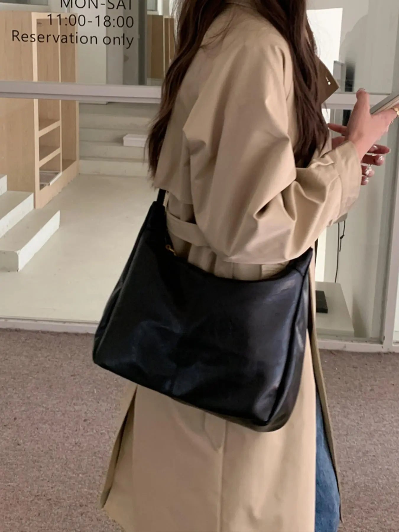 Women'S Solid Color Shoulder Bag, Back to School, Fashion Bags, Fashionable Large Capacity Crossbody Bag for Daily Used, Casual Trendy Versatile High-Quality Daily Commuting Bag, Hobo Shoulder Bag, Crossbody Shoulder Handbag, Daily Commuter Bag