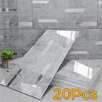 20Pcs Luxury Imitation Marble Peel-And-Stick Wall Panels, Self-Adhesive Home Decor Wall Stickers, Peel-And-Stick Wall Stickers
