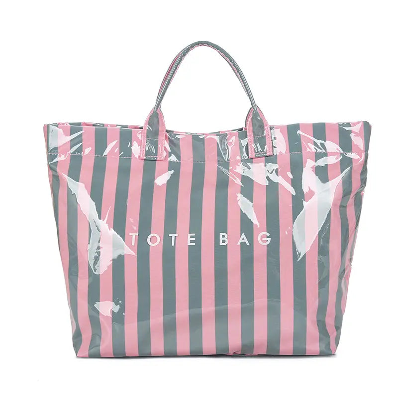 New Large Capacity Striped Handbag, Simple and Fashionable Color Block Handbag, Daily Commuting Shopping Bag, Retro and Fashionable Style Women'S Tote Bag, Fashionable Letter Design Large Homeless Bag