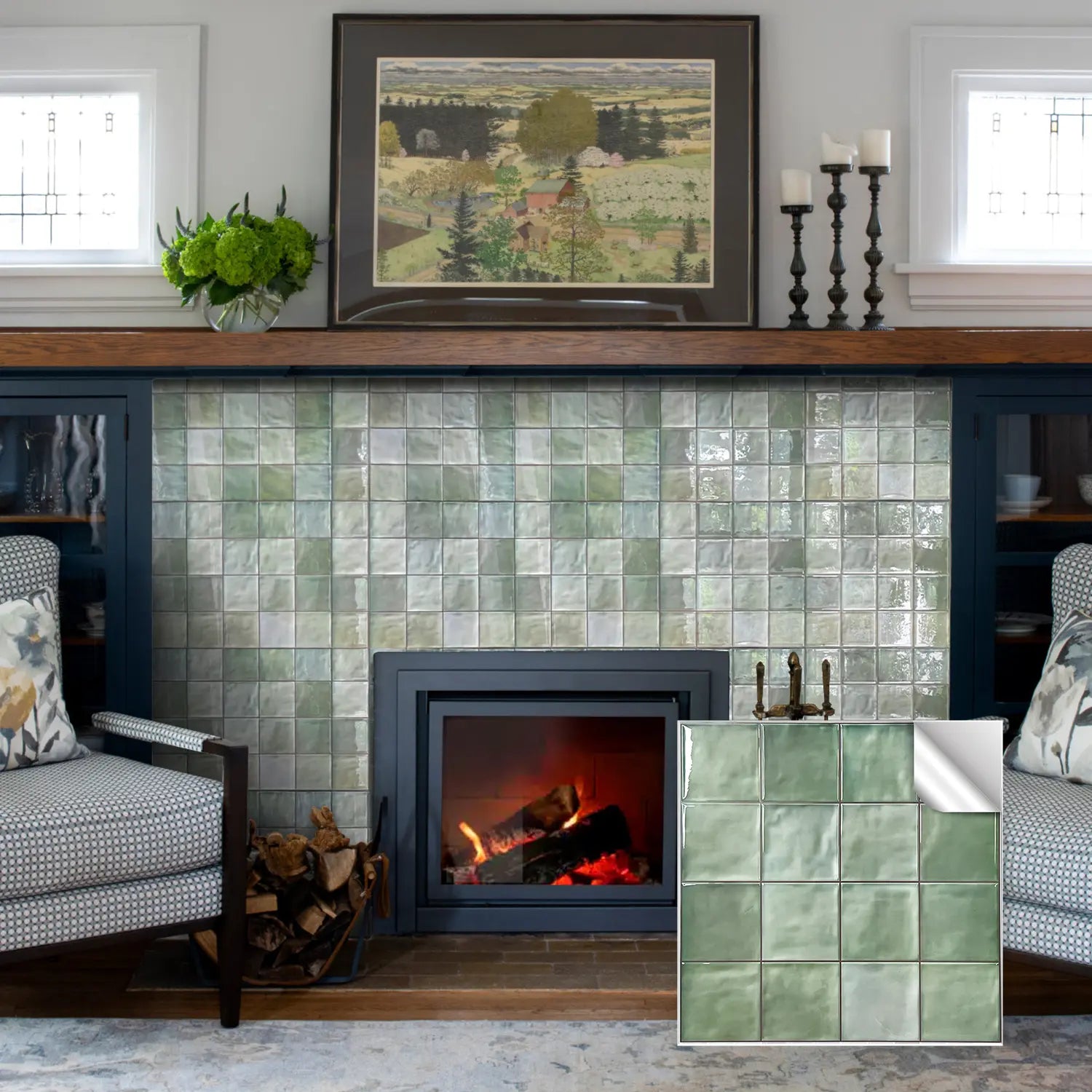 Fancytiles 5 Sheets Peel and Stick Backsplash, Premium Self Adhesive Wall Tiles Peel and Stick -11.8" X 11.8" for Bathroom, Fireplace, RV, Kitchen