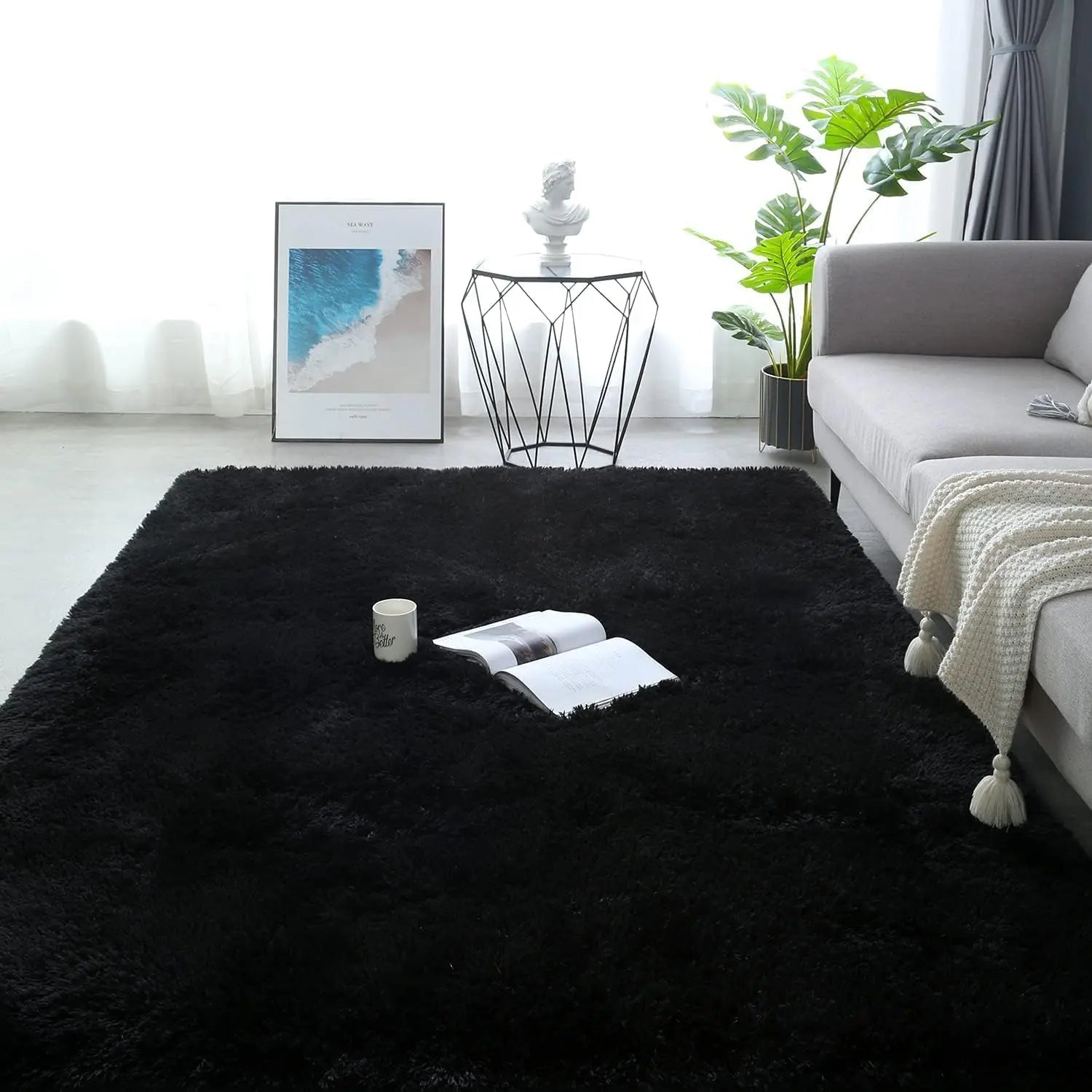 Plush Floor Mat, Decorative Area Rug, Modern Floor Carpet for Living Room, Bedroom & Home Decor, Soft-Thick Rugs, Fluffy Rugs for Room Decor, Furry Floor Rugs, Modern Shaggy Rug #GLOBAL PICKS