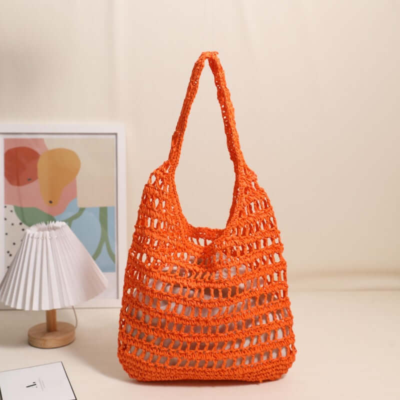 Large Capacity Straw Beach Bag Seaside Vacation French Straw Bag