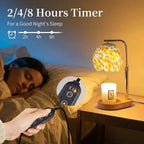 Boho Lamp Modern Metal Candle Warmer Lamp with Timer & Brightness Control Adjustable Flameless Safety Cylindrical Decorative for Home Decor & Relaxation Amber-Scented Jar Candle Warmer Lamp Ornaments White Wood #Summervibes