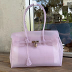Transparent Jelly Shoulder Bag for Women, Summer TPU Handbag, Beach Tote Purse, Lightweight Crossbody Bag for Vacation & Daily Outfit