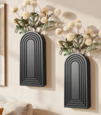 Ivydale Wooden Wall Vase Set of 2, Wall Hanging Planter Modern Farmhouse Wall Decor for Boho Wall Decor for Indoor Entryway Hallway Bathroom Living Room Dining Room