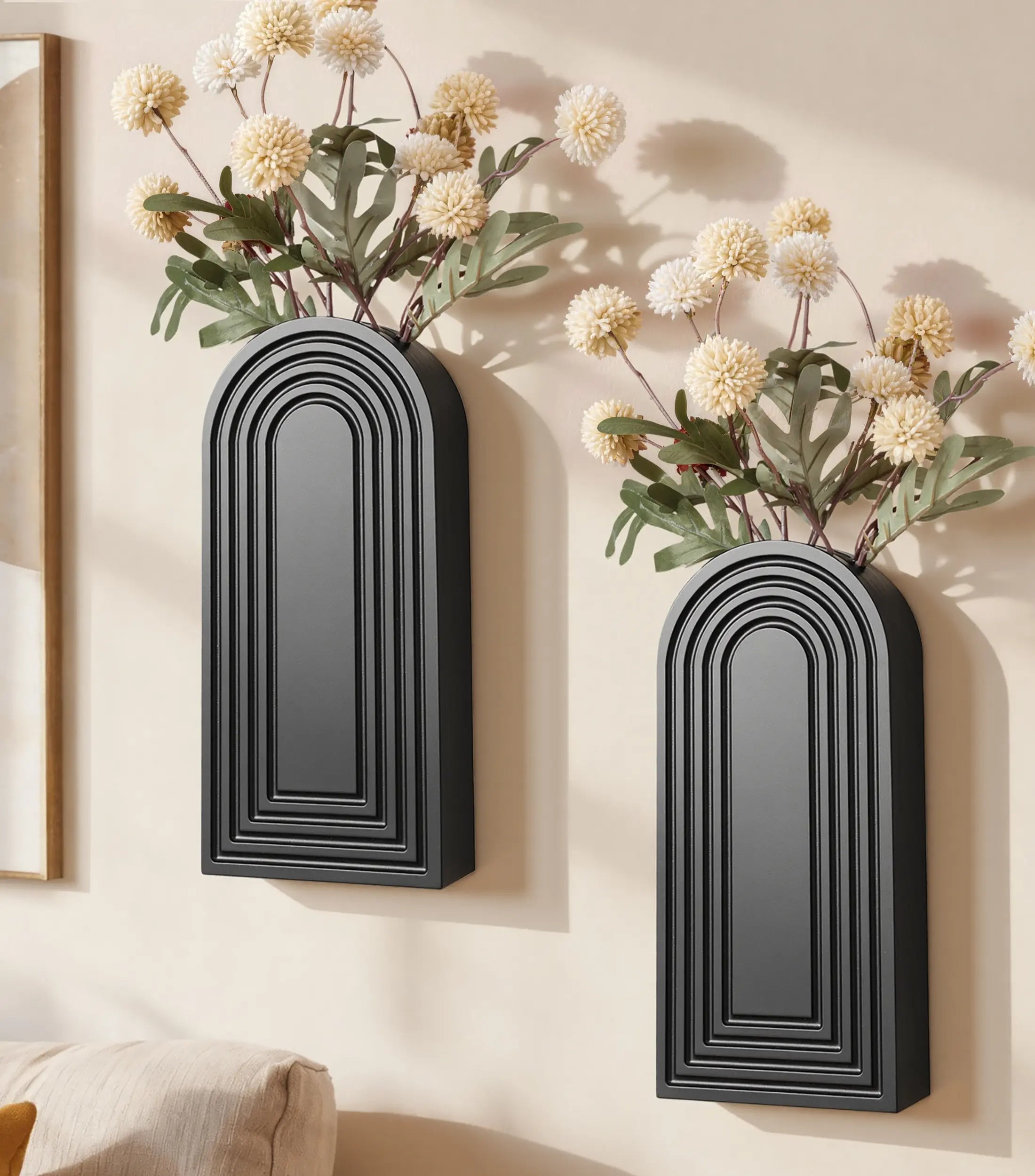 Ivydale Wooden Wall Vase Set of 2, Wall Hanging Planter Modern Farmhouse Wall Decor for Boho Wall Decor for Indoor Entryway Hallway Bathroom Living Room Dining Room