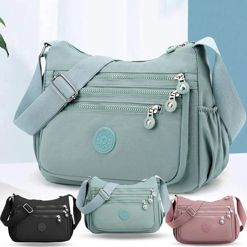 Nylon Fabric Crossbody Bag, Anti-Theftwomen'S Shoulder Bag, Multi-Layer Pocket Wallet, Solid Color Nylon Fanny Pack, Daily Commuting Nylon Bum Bag,Perfect for Mother'S Day & Valentine'S Day Gifts