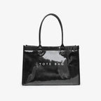 Leopard Print Jelly Tote Bag, Large Capacity Waterproof PVC Handbag – Solid Color Casual Shopping Bag for Everyday Use Summerwins,Summerwins