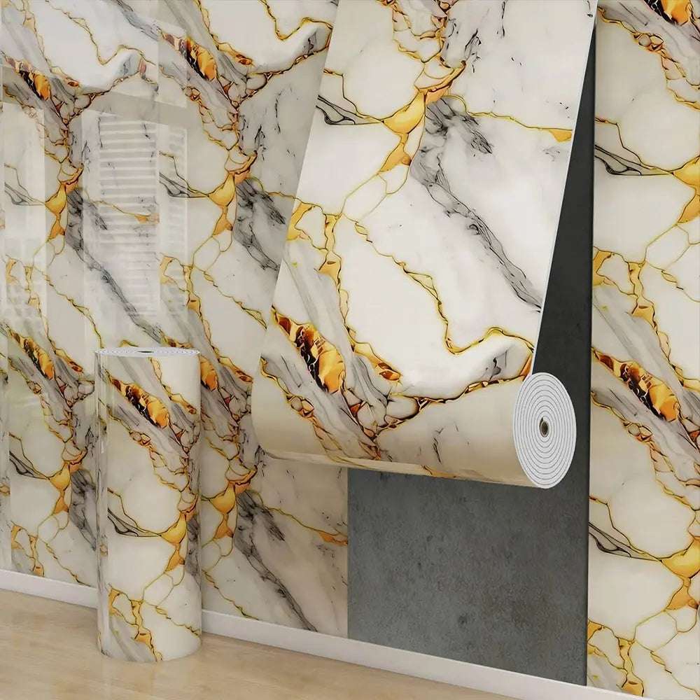 Aozey Marble Wall Sticker Roll, Self-Adhesive Wallpaper, Peel and Stick Wall Panel, Detachable Vinyl, Kitchen, Bathroom & Countertops, Marble Pattern Wallpaper, Peel and Stick Wallpaper Designs