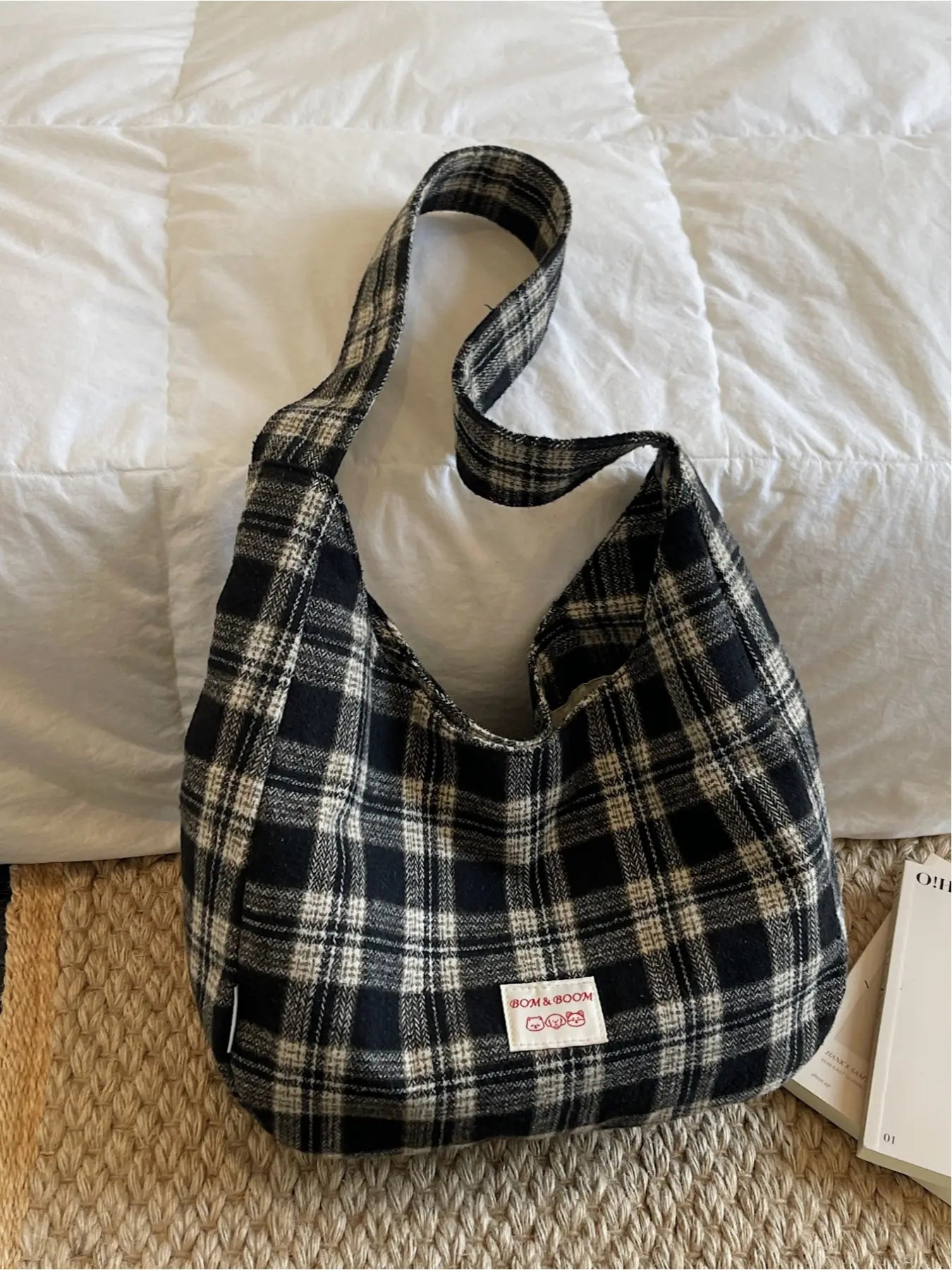 Retro Plaid Underarm Bag, Spring/Summer Textile Shoulder Bag, Crossbody Tote Bag, Casual Fashion Bag, Multi-Color Versatile Casual Large Capacity Bag, Suitable for Dates, Commuting, Shopping, and Compatible with Everyday Accessories