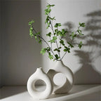 Modern round Vase, 1 Piece Decorative Flower Vase Centerpiece for Living Room and Dining Table, Home Decor Ornament, Flower Arrangement Vase