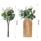 Ivydale 2 Pack Wooden Wall Vases with Fake Plants, Wall Hanging Planters Boho Modern Farmhouse Indoor for Narrow Spaces Entryway Bathroom Home Office Decoration, Brown