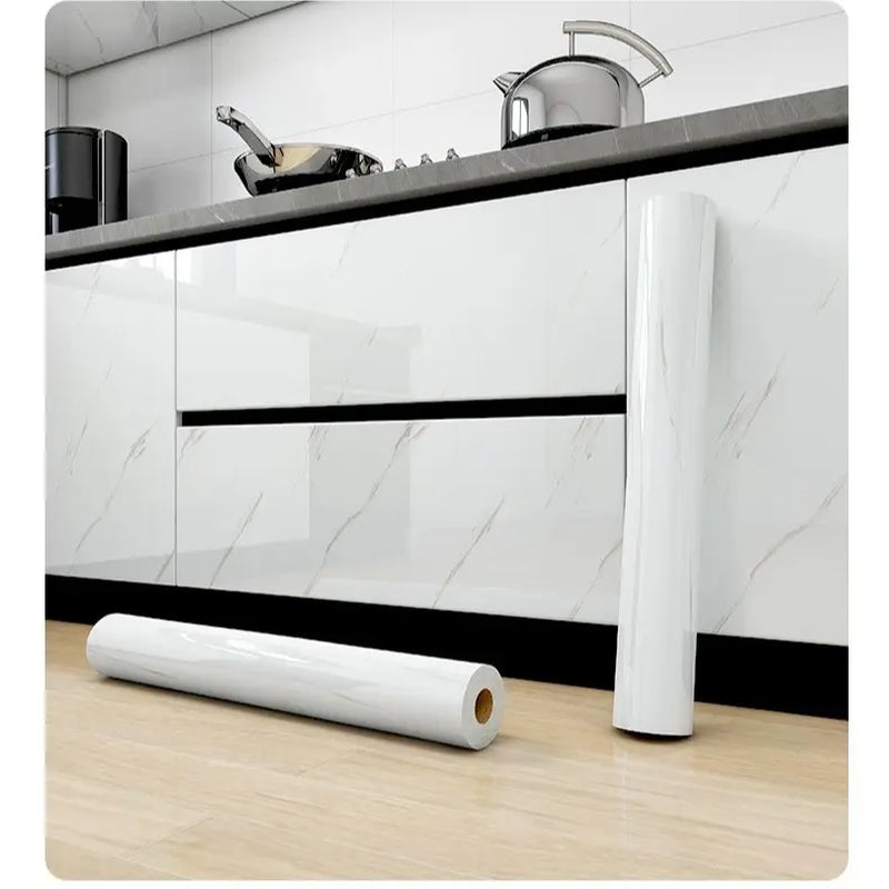 23.62In*393.7In/23.6In*196.8In Marble Peel-And-Stick Countertop Contact Paper, Self-Adhesive Waterproof Oil-Proof PET Stickers for Kitchen Cabinets, Heat-Resistant Thick Peel-And-Stick Furniture Stickers for Door Renovation, Stick-On Furniture Stickers