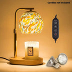 Boho Lamp Modern Metal Candle Warmer Lamp with Timer & Brightness Control Adjustable Flameless Safety Cylindrical Decorative for Home Decor & Relaxation Amber-Scented Jar Candle Warmer Lamp Ornaments White Wood #Summervibes