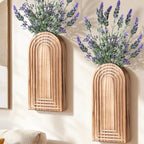 Ivydale Wooden Wall Vase Set of 2, Wall Hanging Planter Modern Farmhouse Wall Decor for Boho Wall Decor for Indoor Entryway Hallway Bathroom Living Room Dining Room