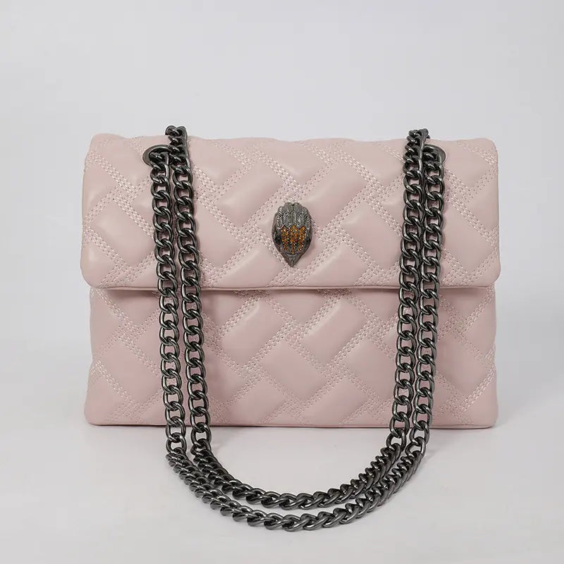 Quilted Chain Shoulder Bag Fashion Crossbody Purse Elegant Flap Handbag Luxury Designer Style Bag