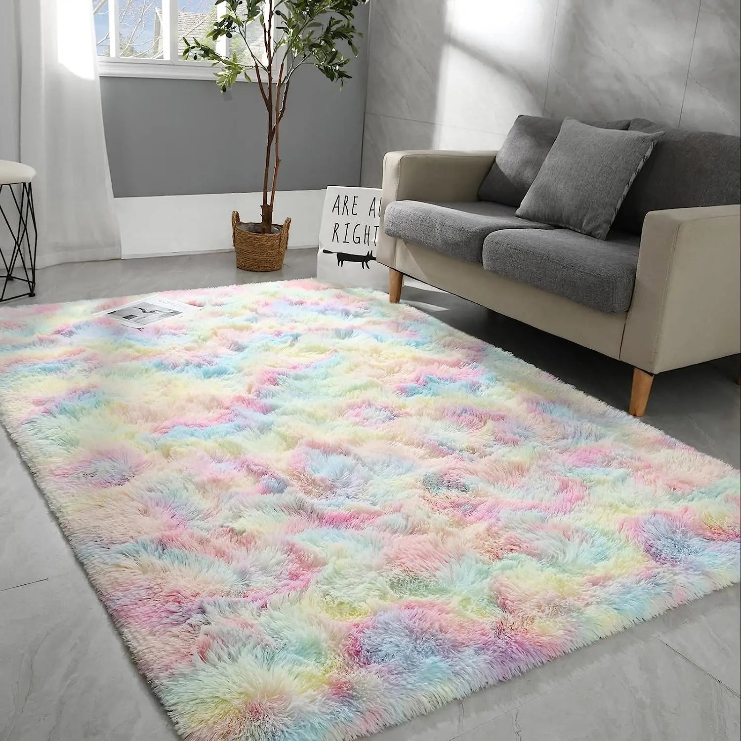 Plush Floor Mat, Decorative Area Rug, Modern Floor Carpet for Living Room, Bedroom & Home Decor, Soft-Thick Rugs, Fluffy Rugs for Room Decor, Furry Floor Rugs, Modern Shaggy Rug #GLOBAL PICKS