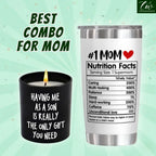 "Mom’S Last Nerve" Candle, Funny Birthday Gift for Mom, Stepmom, Bonus Mom, New Mom, Father'S Day Gift, Gift for Dad, Step Dad| 10Oz Vanilla Lavender Scented Tin Candle, Unique Home Decoration & Relaxing Fragrance