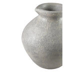 Serene Spaces Living Gray Ceramic Jug Vase 10.5 Diameter & 10.5 Tall Vintage Pitcher Design Stone like Texture Exotic Vase for Long Stemmed Flowers