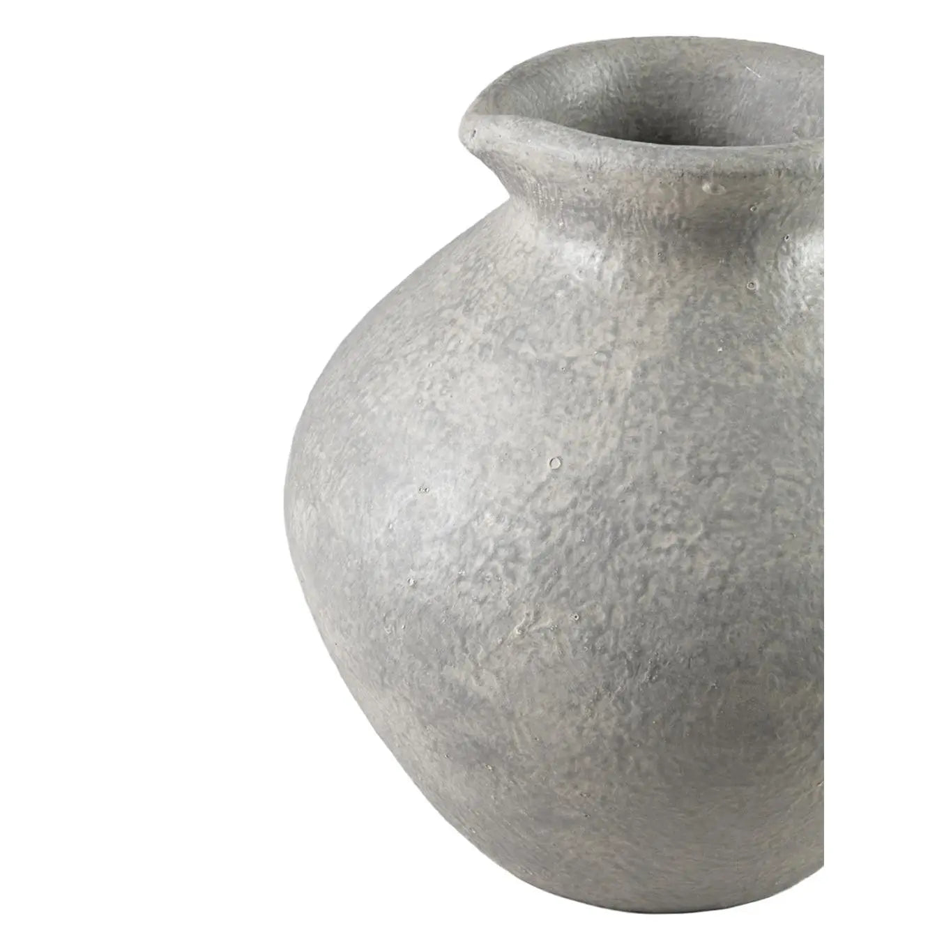 Serene Spaces Living Gray Ceramic Jug Vase 10.5 Diameter & 10.5 Tall Vintage Pitcher Design Stone like Texture Exotic Vase for Long Stemmed Flowers