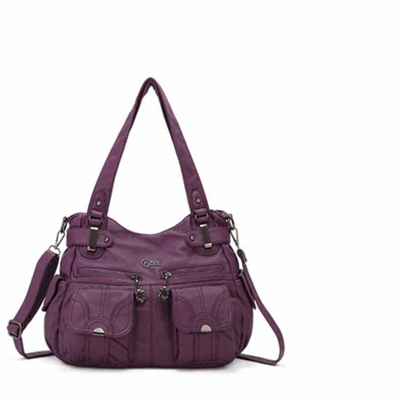 Fashion Ladies Soft Leather Portable Messenger Bag Crossbody Bags for Women Zipper Pocket Soft Casual Tote