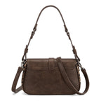 Wrangler Shoulder Bag for Women Leopard Hobo Purse Underarm Handbag with Buckle, Studs & Crossbody Strap