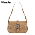 Wrangler Shoulder Bag for Women Leopard Hobo Purse Underarm Handbag with Buckle, Studs & Crossbody Strap