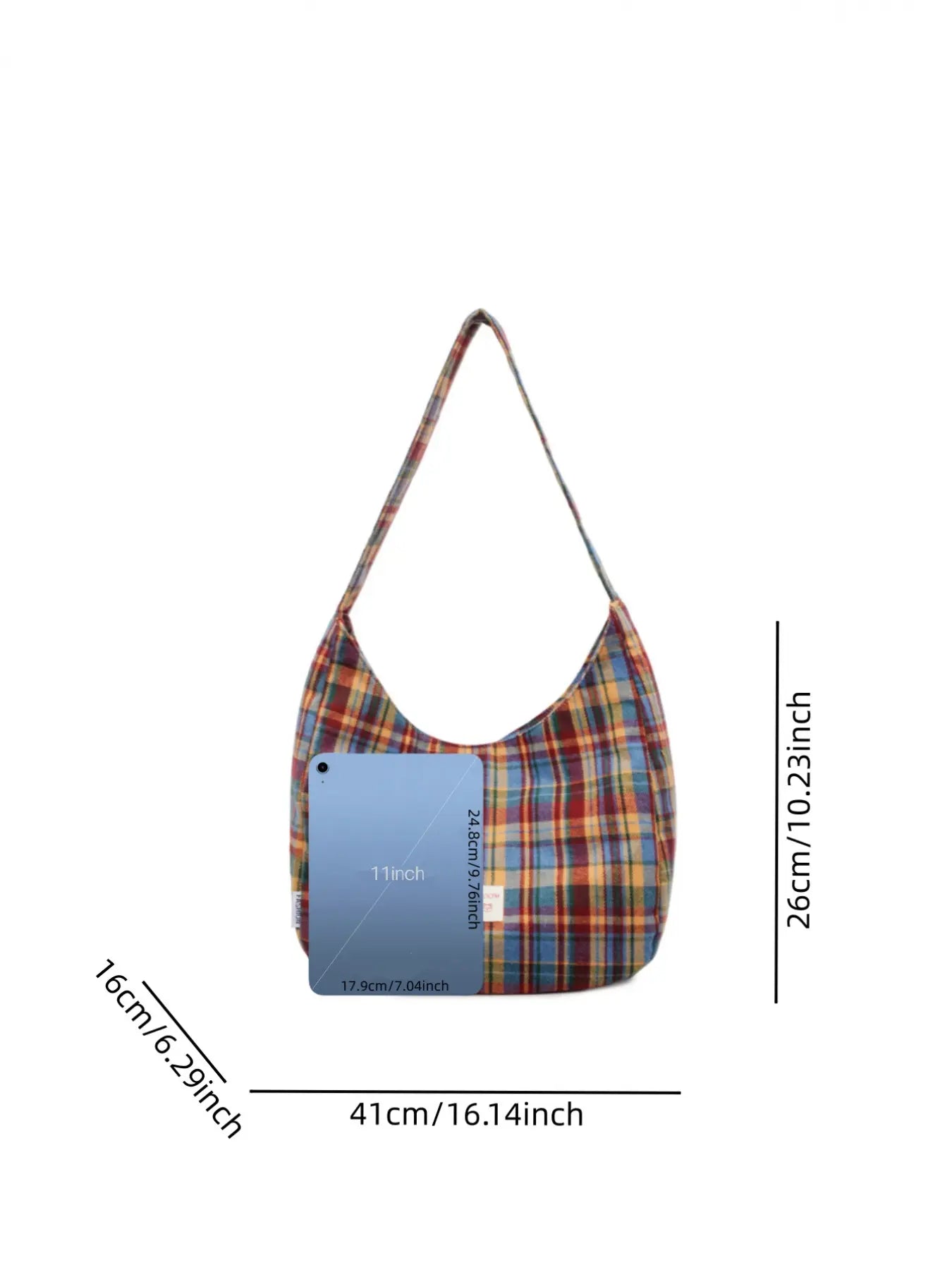 Retro Plaid Underarm Bag, Spring/Summer Textile Shoulder Bag, Crossbody Tote Bag, Casual Fashion Bag, Multi-Color Versatile Casual Large Capacity Bag, Suitable for Dates, Commuting, Shopping, and Compatible with Everyday Accessories
