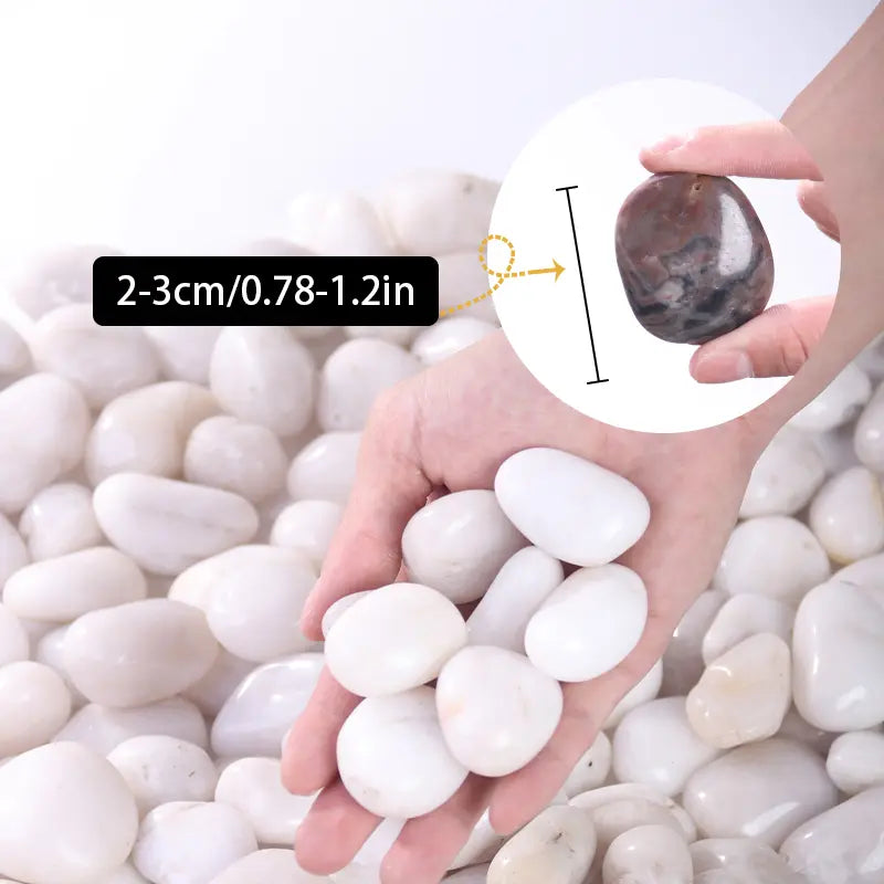 Decorative Polished Pebbles 2-3Cm, Ideal for Indoor Plants & Outdoor Gardens, Perfect for Vases, Aquariums, Festive Decorations